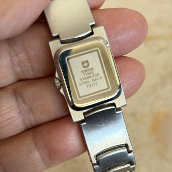 Swiss Time Stainless Steel Tank Style Quartz Watch - Picture 7 of 10